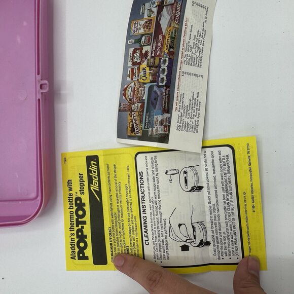 Vintage Mickey Minnie Mouse Plastic Lunch box With Thermos 50s Diner Theme - Picture 13 of 13